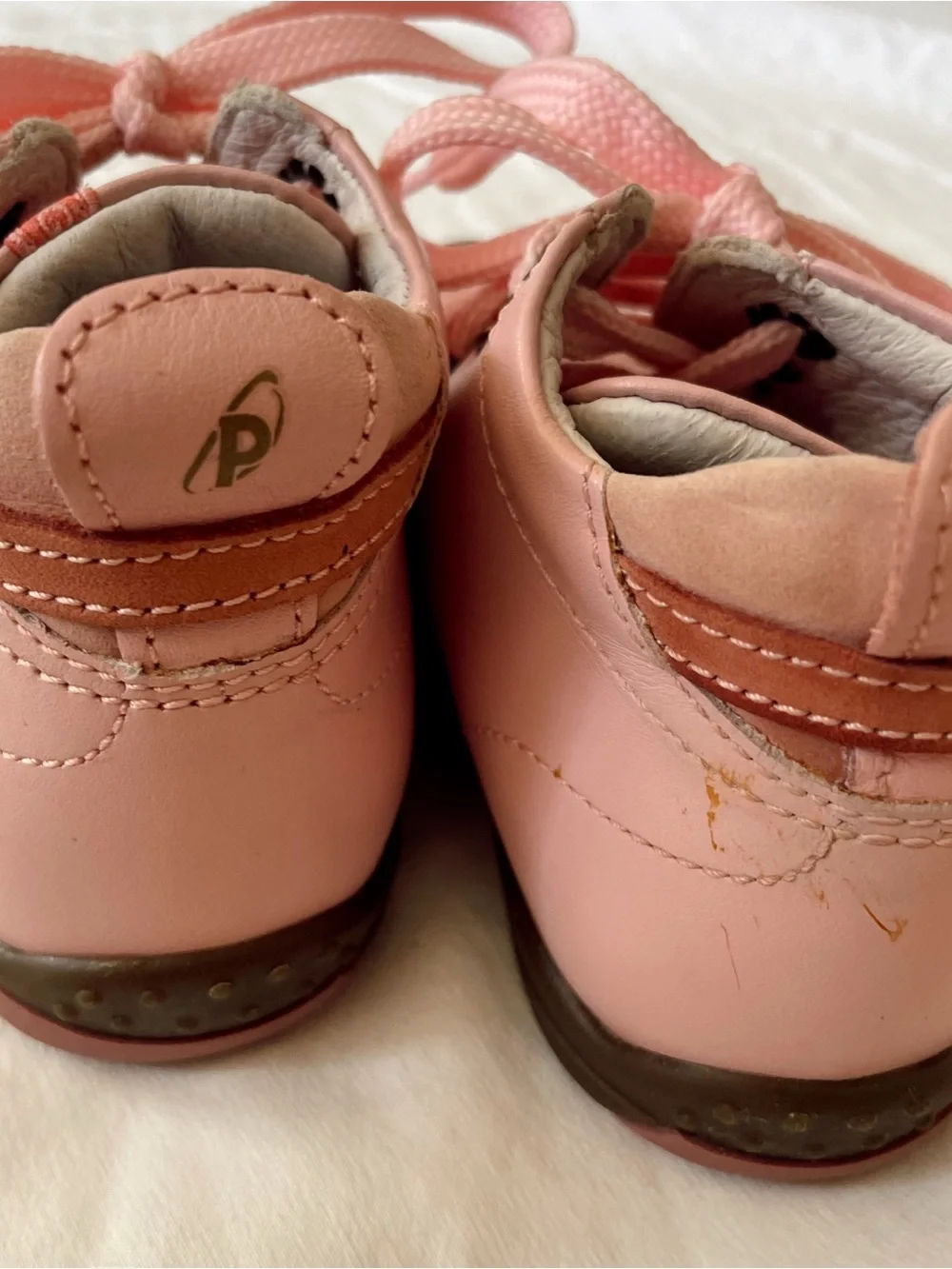 PRIMIGI Kids Baby Boots Pink Leather Lace Up Walkers Sneakers Made In Italy